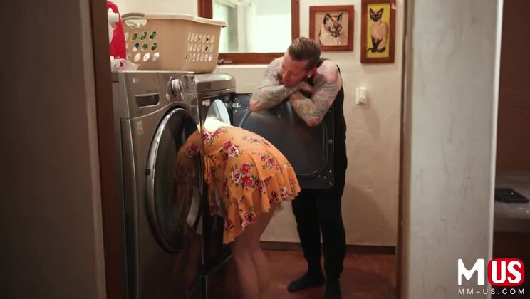 Izzy Lush Soaked in Laundry Room Sex