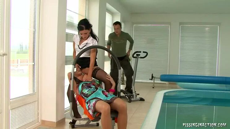 Brunette & Blonde Piss Fetish - Lena Cova