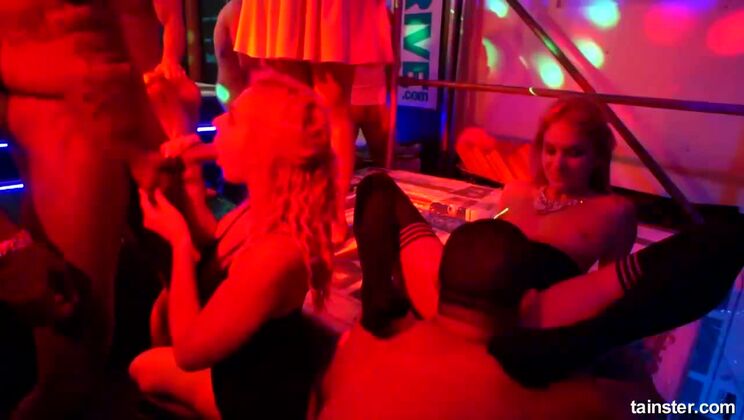 Big Tits Lesbians Share Huge Cock in Threesome