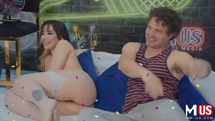 Only Here: Facial Cum on Brunette Stockings