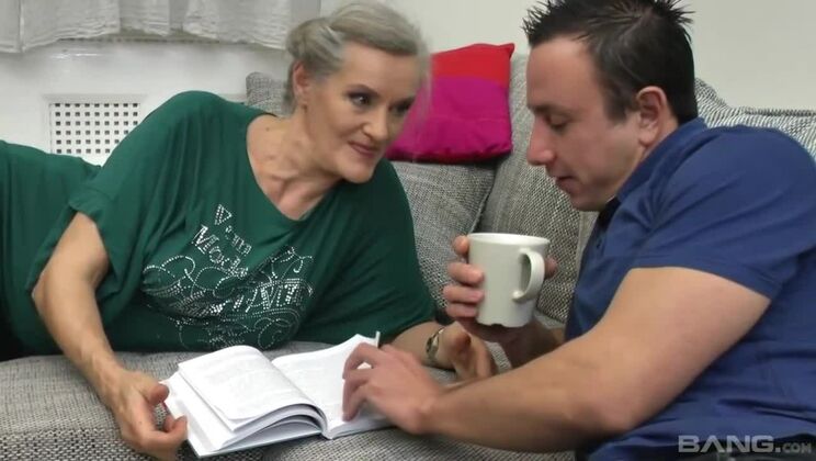 Big Boobs Blonde in Lingerie Gets Facial Cumshot