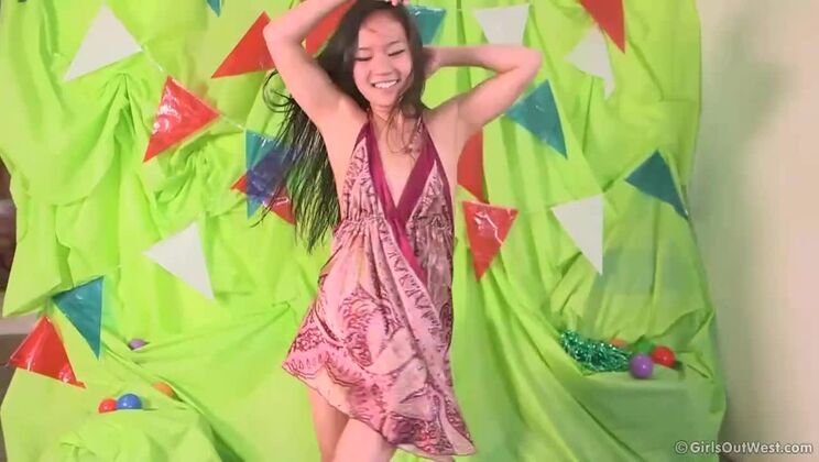 June the Brunette - Small Tits Groovy Ride