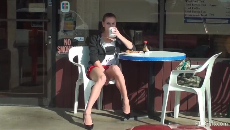 First Adult Outdoor Video for a Young Brunette