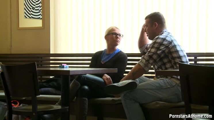 POV Facial With A Sexy Blonde And Big Cock