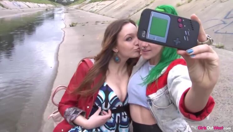 Anne Melb and Emerald Big Tits Outdoor Sex