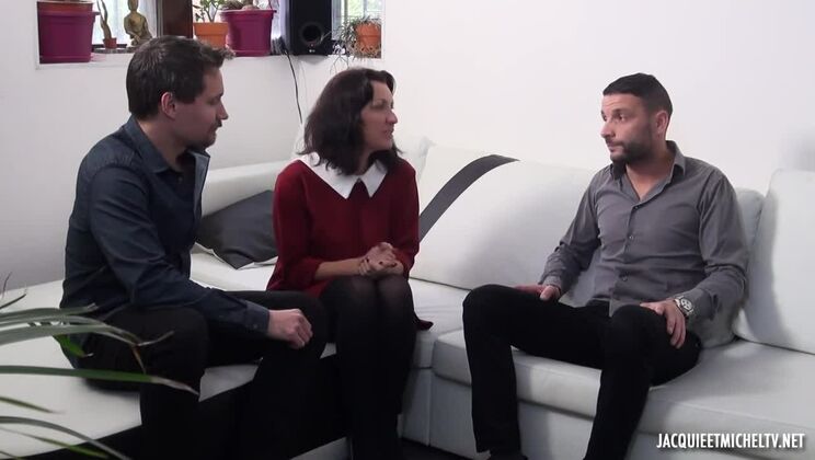 Leonie's Big Tits Bounce in Threesome Action