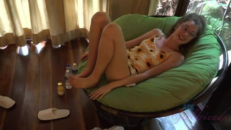 Elena Koshka sucks you off outdoors in Tioman - POV creampie