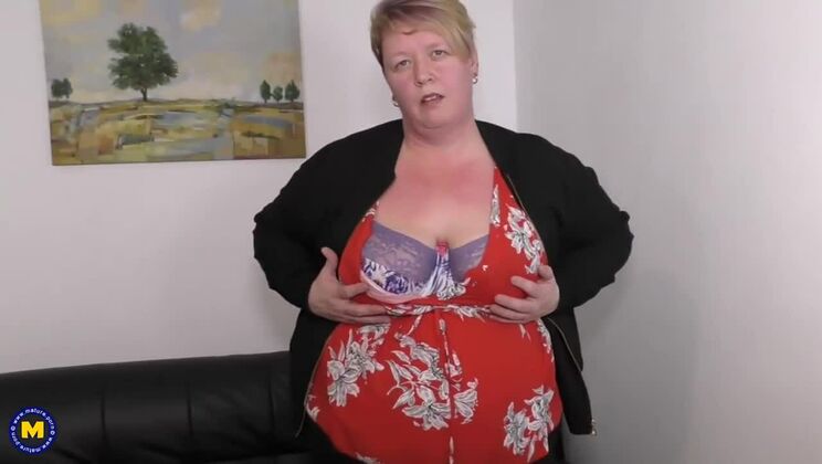 Mature Blonde BBW Enjoys Herself with Toys