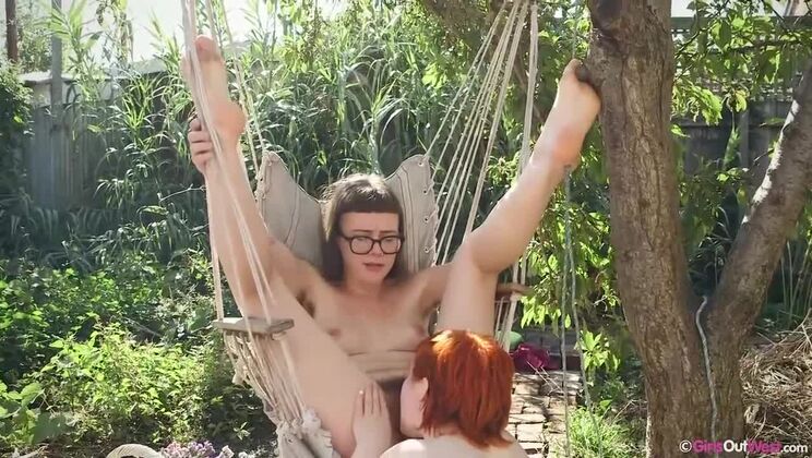 Lesbian Outdoor Sex with Brunette and Redhead
