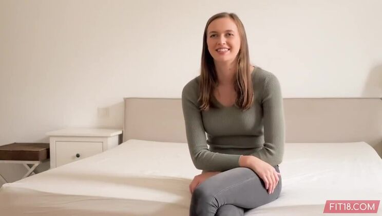 Blonde Teen Fitness Casting Facial Fun