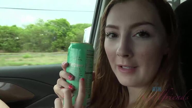 Redhead Amateur Megan Winters Gets Down On A Rainy Day