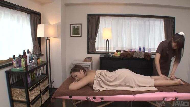 Yuna Harumoto in Lesbian Porn with Friend Maika