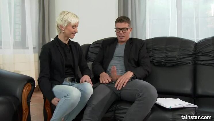 Blonde Student Gets Cumshot