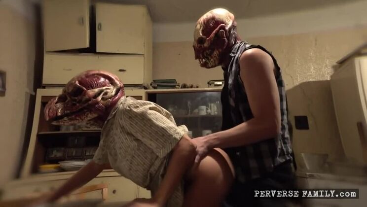 Big Cock Brunette Fucks in Perverse Family Fantasy