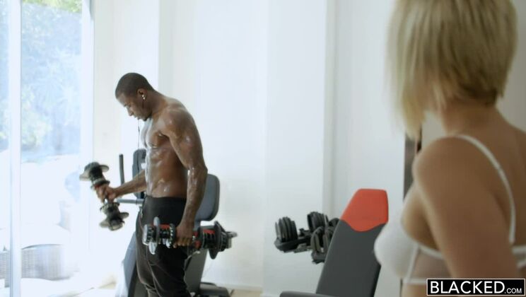 Blonde in Pantyhose Gets Fucked by Husband's Black Friend