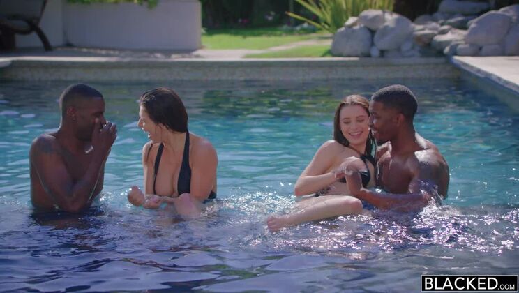 [BLACKED] - Best Friends Share Two Big Black Cocks - Lana Rhoades - Isiah Maxwell - Leah Gotti - Jason Brown