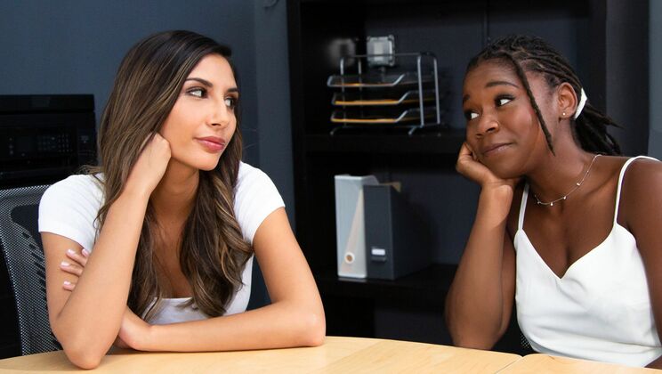 [WebYoung] - Lesbian Work Day With Big Tits Brunettes - Gianna Dior - Hazel Grace