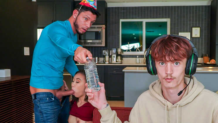 Kimmy Kimm's Shaved Pussy Gets Fucked on Birthday