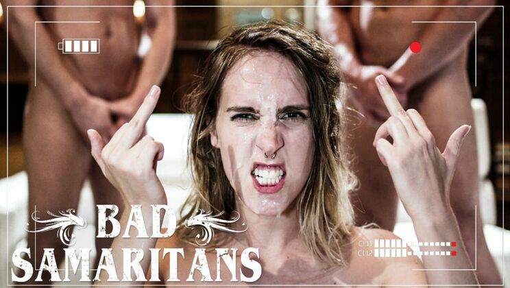 Blonde Teen Takes Big Cock in Threesome