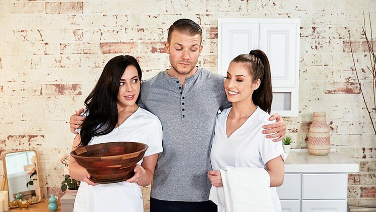 [NuruMassage] - Spencer Bradley and the Threesome Squad: A Natural Tits Fest - Codey Steele - Whitney Wright - Spencer Bradley