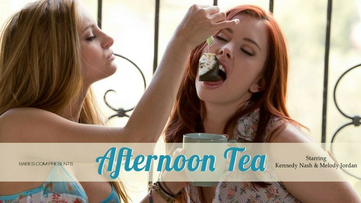 Redhead and Blonde Lesbian Tea