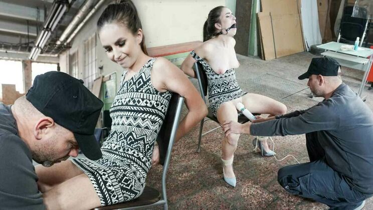 Bound Brunette Gets Whipped