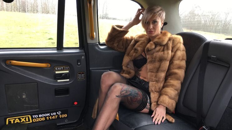 [FakeTaxi] - Blonde Tattoo Model in Amateur Footjob - John - Tanya Virago
