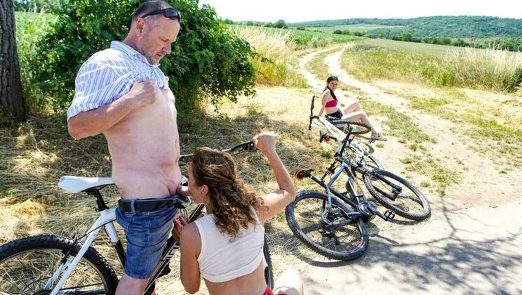 Melany and Julia's Shaved Pussy Cumshot