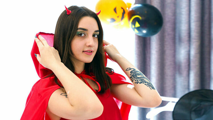 Sexy Teen Devil Eva's Masturbation
