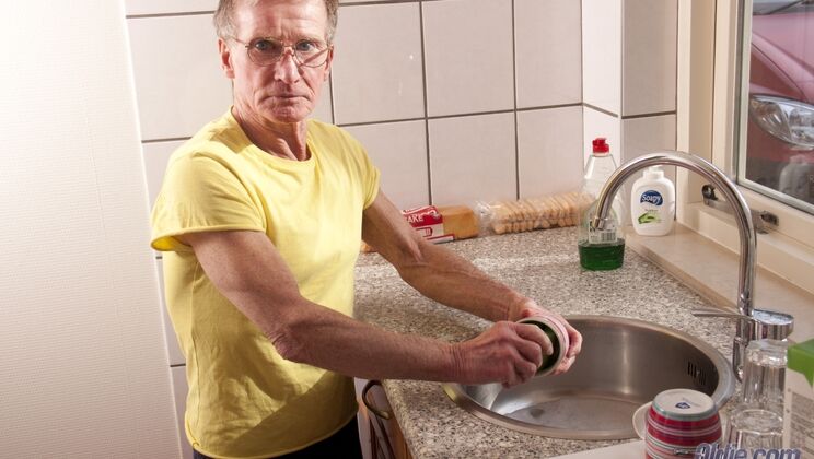 [Oldje] - Denise Sky's Pussy Licking Kitchen Fun with John - John - Denise Sky