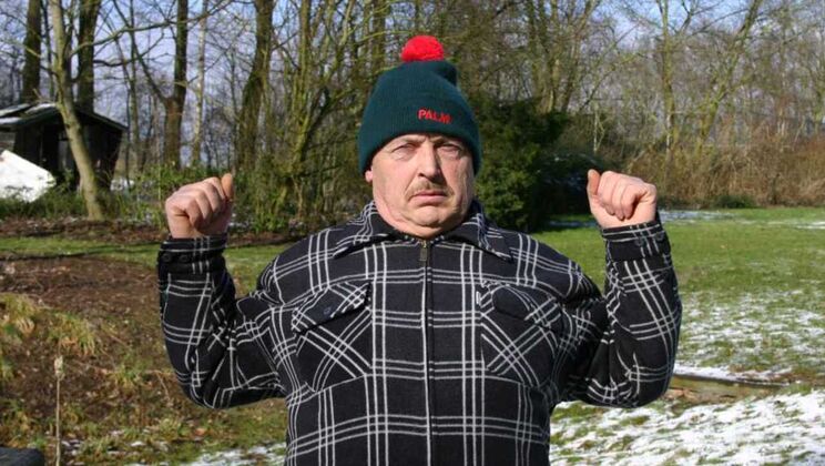 Young Blonde Gets Down on Her Knees for Old Man