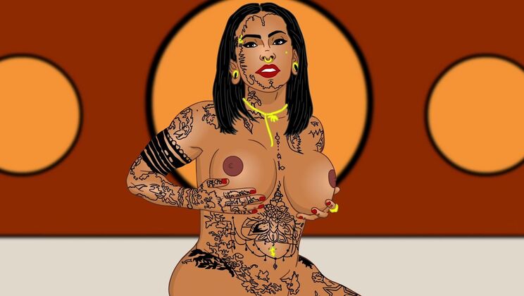 Shemale with Tattoo and Piercing
