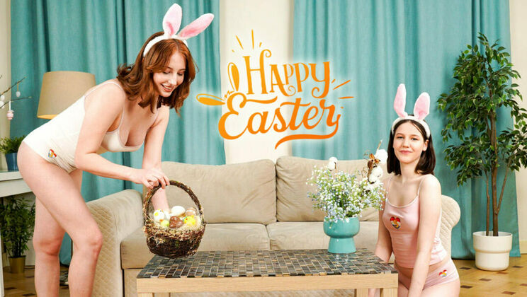 Teen European Lesbians Get Easter Fun Started