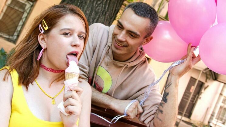 Red Louboutin's Facial Cumshot after Willy Regal's Blowjob