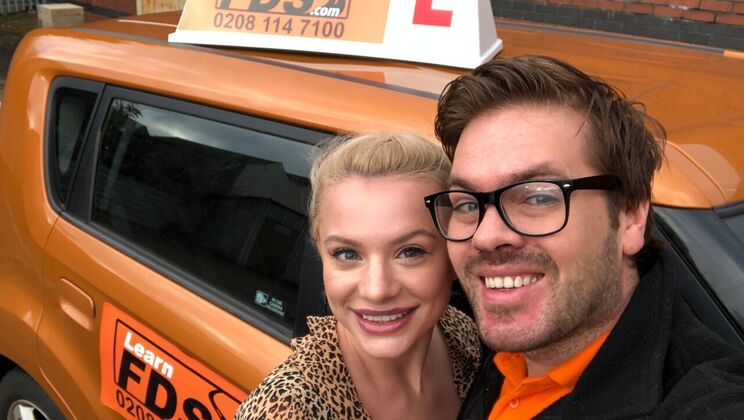 Enhanced Body Babe Gets Car Action