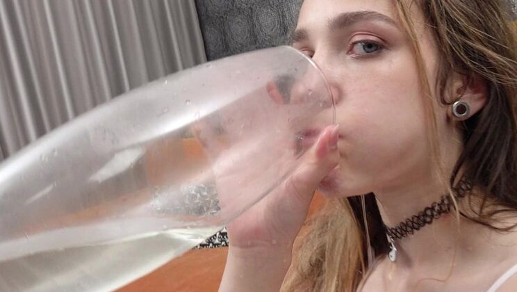 18yo Brunette Ellie Wain Fucked Hard by Two Black Guys - DP, Pee, Cum Swallow