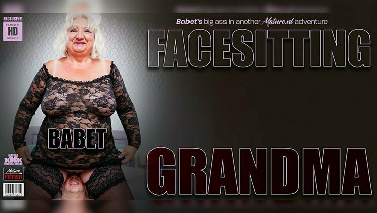 [Mature.nl] - Big booty granny Babet rides Roberto hard in lingerie - Roberto - Babet