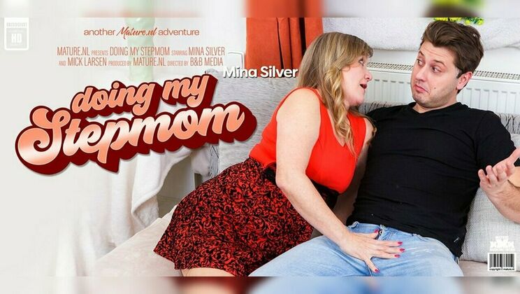 Curvy Stepmom Mina Silver Sucks Young Mick Larsen's Cock