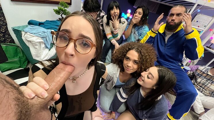 [DareDorm] - Amateur Orgy with Cumshots Galore - Hazel Moore - Violet Gems - James Angel - Willow Ryder - Kai Jaxon