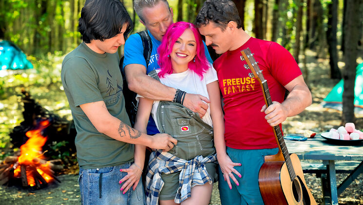 Young Girlfriend Shared for Older Guys' Pleasure