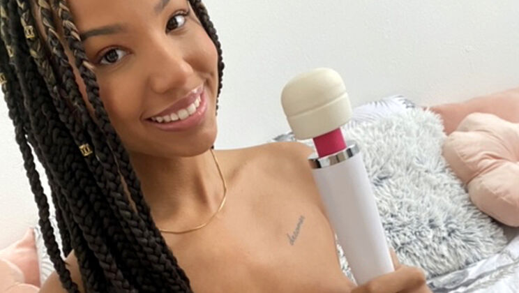 Romy Indy Uses Vibrator: A Hot Ebony Solo