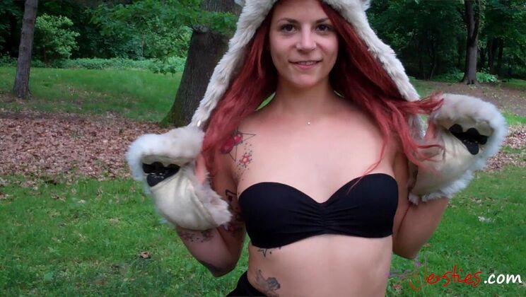 Lesbian Park Date - Minka & Krissi Touch & Tease