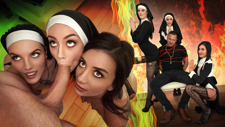 [BFFs] - Tanned Brunette Nun Gives Blowjob of a Lifetime - Danny Mountain - Natalie Brooks - Fiona Frost - Selena Love
