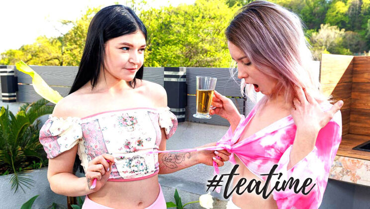 European Teens Alice & Virgin in Skirt-Up Fingering Fun