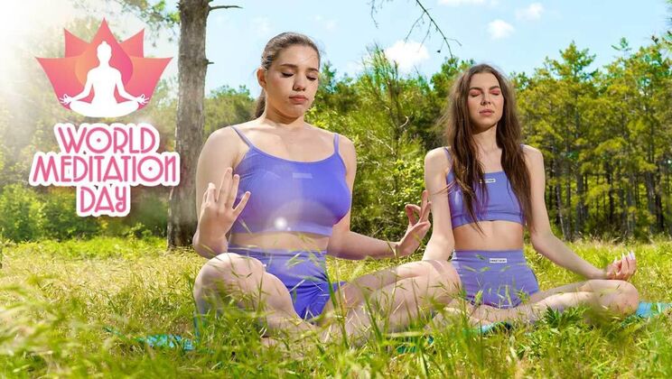 [ClubSweethearts] - World Meditation Day Orgy: Brunettes Alice Xo & Molly Kit Go Wild Outside - Alice Xo - Molly Kit