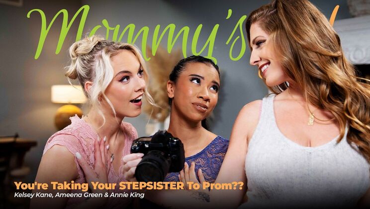 [Girlsway] - Prom Date Turns Into Lesbian Threesome With Stepsisters - Ameena Green - Kelsey Kane - Annie King