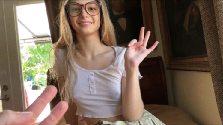 Tiny Molly Little - 18 Yr Old Stepsister POV Blowjob