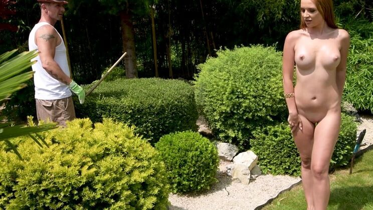 [PornWorld] - Russian brunette outdoor fucking with gardener - Kaisa Nord - David Perry - Kaisa Nord
