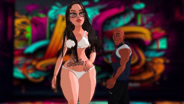 Big Ass Brunette in Lusty Doggy Style with Cum on Ass