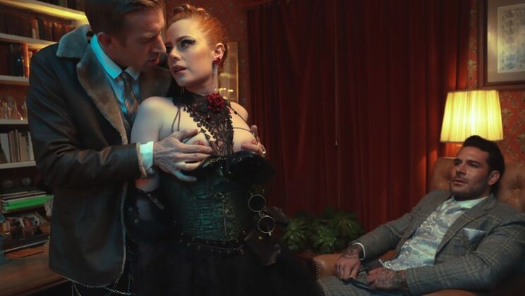 [DigitalPlayground] - MMF Threesome: Double Blowjob and Cumshot on Skinny Redhead - Ella Hughes - Danny D - Papi Kocic